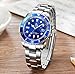 REGINALD Men's Luminous Watch Rotatable Bezel Sapphire Glass Blue Dial Stainless Steel Quartz Watches 40M