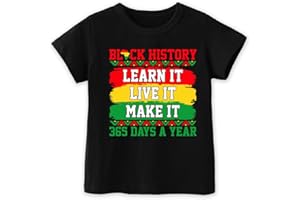 CHEERILULU Toddler Black History T-Shirts for Boys Girls, Black History Month Shirts for Kids, Graphic Top Funny Letters Tees
