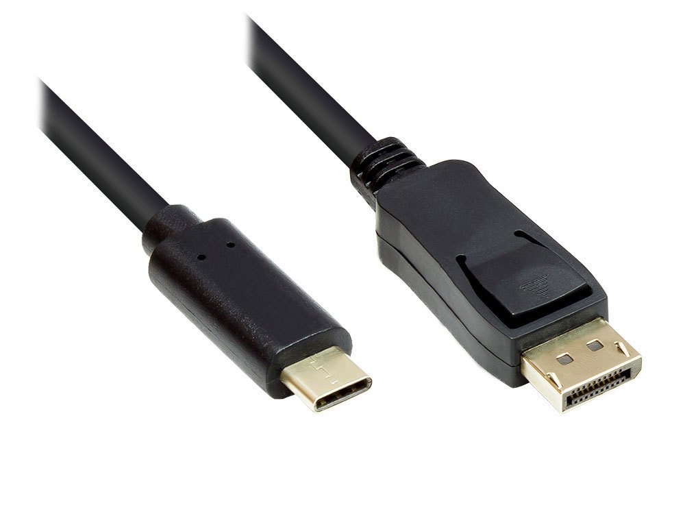 Good Connections GC-M0106 Adapter Cable - USB-C Male to DisplayPort 1.2 / DP 1.2 Male - 4K / UHD @ 60Hz - Copper Conductor - 2 m - Black — image 1