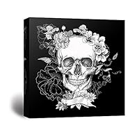 Canvas Wall Art Skull Art Canvas Prints Home Artwork Decoration for Living Room,Bedroom - 12x12 inches