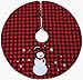 VGIA 48 inch Christmas Tree Skirt Red and Black with Snowman Christmas Decoration