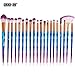 Goddessvan Makeup Brushes 20PCS Make up Foundation Eyebrow Eyeliner Blush Cosmetic Concealer Brushes (Blue)