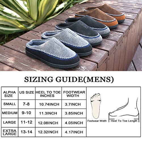 DL Memory Foam House Slippers for Men Indoor, Comfy Slip On Men's Home