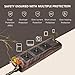 Surge Protector Power Strip 10 ft Extension Cord 3 Outlet 2 USB Wood Grain Desktop Charger Fire-Retardant with Fastening Cable Tie for iPhone iPad Computer SUPERDANNY