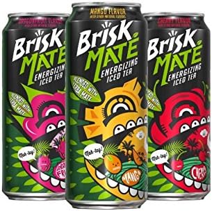Brisk Mate Energizing Iced Tea - Variety Pack - 16fl.oz. (Pack of 12)