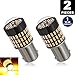 LUYED 2 X 1000 Lumens Super Bright 3014 78-EX Chipsets 1156 1141 1003 BA15S LED Bulbs with Projector replacement for Turn Signal Lights,Amber Yellow