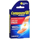 Compound W One Step Pads, Wart remover 14 ea