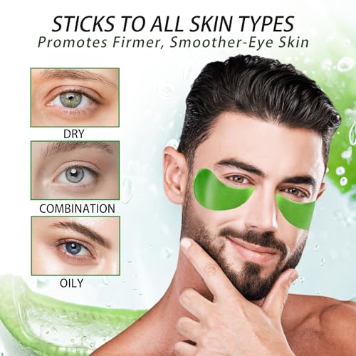 HICREAM ALOE VERA EYE MASKS – 60 PCS – REDUCE PUFFY EYES & DARK CIRCLES, FIRM & IMPROVE UNDER EYE SKIN, PURE NATURAL EXTRACTS FOR YOUTHFUL APPEARANCE & REDUCTION OF FINE LINES AND WRINKLES