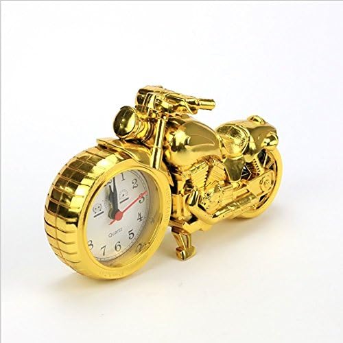youchamp Luxury Retro Style Motorcycle Alarm Clock,unique Gift for Motor Lovers,kids,boys ,Unique Eye-catching Exquisite Motorbike Sporting Alarm Clock (Gold)