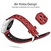 UMTELE Soft Silicone Replacement Band Sport Strap with Ventilation Holes for Apple Watch Nike+, Series 2, Series 1, Sport, Edition, Red/Black