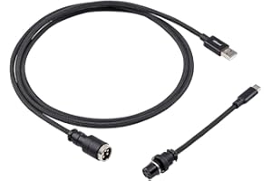 CableMod Pro Straight Keyboard Cable (Midnight Black, USB A to USB Type C, 150cm)