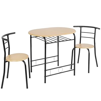 Bonnlo 3-Piece Dining Set with Pub Table and 2 Chairs, Natural