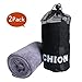 JOLITCHION Microfiber Towels for Travel,Beach,Yoga,Golf,Camping,and Swimming,Outdoor Gym Towel,2-pack Quick Drying Travel Towel Set Mash Bag and 1 FREE Drawstring Backpack Bag