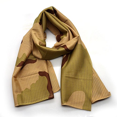 DLP Tactical Dry-Tech Modern Shemagh Multipurpose Sniper Veil Head-wrap Scarf (Tricolor Desert Camo)