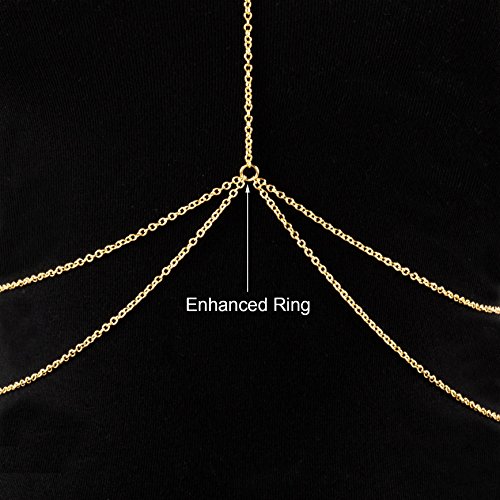 BaubleStar Sexy Belly Chain for Waist Bikini Body Chain Art Jewelry Fashion Beach Pendant Layering Necklace Gold For Women Girl - Thumbnail 5