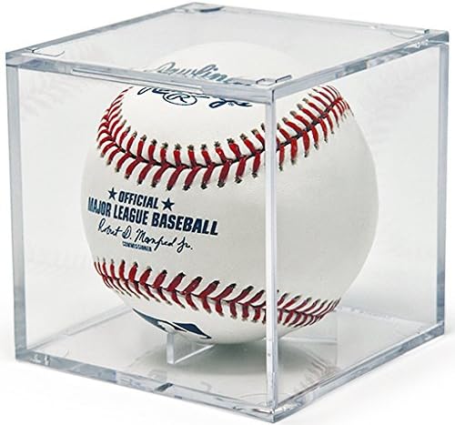 Package of SIX(6) Baseball Acrylic BallQube Grandstand Display Sports Memorabilia Holders with UV Protection ! Crystal Clear – 2 Piece Design that Holds Regular Sized Baseballs!