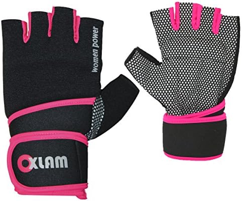 OXLAM Stylish Woman Fitness Training Cycling Gloves 4 Way Elastic Support with Silica Gel Padded Palm Protection for Weight Training, Gym Workout, Multi Sporthandschuhe Exclusive for Women's