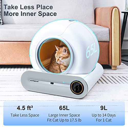 Comfipaws Self Cleaning Cat Litter Box for No Scooping, Automatic Kitty