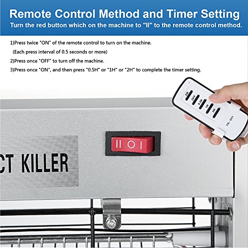 Bug Zapper, Mosquito Killer with Timer & Remote Control Function - Powerful 2800V 20W Bulbs - Covers 6,000 Sq. Ft. - Electronic Indoor Flies Pests Insect Killer For Home, Restaurant, Hotel Use