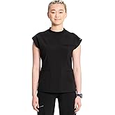 Cherokee Infinity Womens Mock Neck Scrub Top, 4 Pockets, Dolman Sleeves, Rib-Knit Back Panel Stylish Medical Top - CK742A