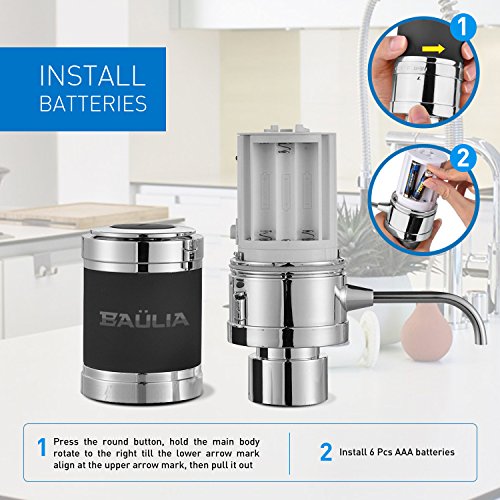 Baulia WA819 Electric Aerator - One Touch Operation Instantly Allow Wine to Breath, Pump Dispenser with Vacuum Sealer, Silver