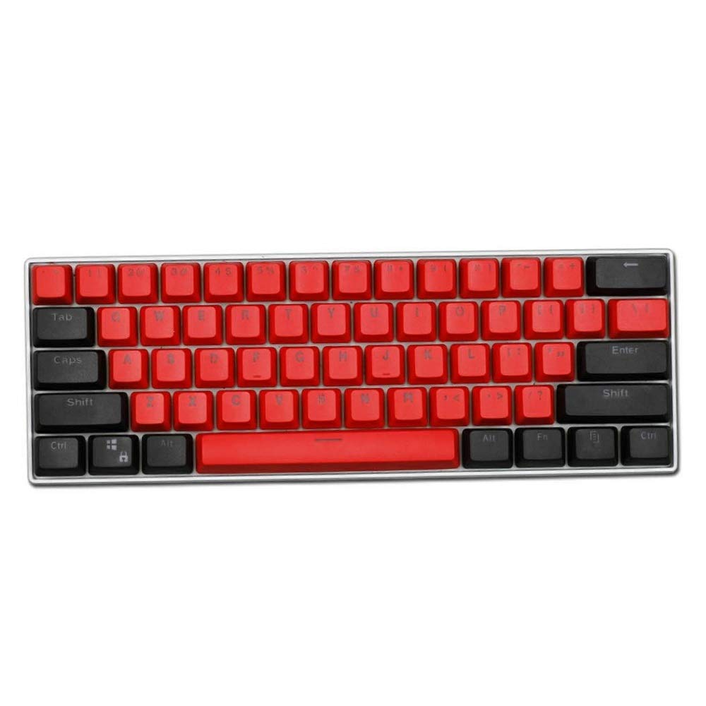 WMING Keycaps, 61 Keycaps Backlight Two Colors Mechanical Keyboards PBT Keycap for GH60 / RK61 / ALT