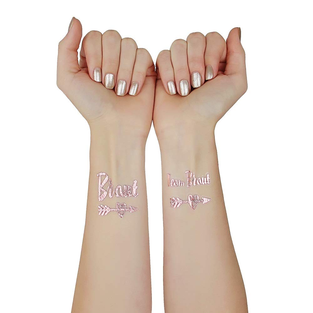 Victoris Team Bride Tattoo Hen Party JGA Bridesmaid Henna Gold Accessory (Rose Gold)