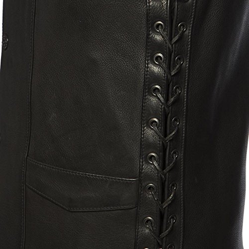 First Manufacturing Platinum Series Men's Deadwood Leather Vest (Black, Large)