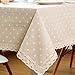 LINENLUX Cotton Linen Tablecloth Macrame Rectangle Table Covers for Dinner Parties Holidays Beige 35 x 35 in