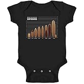 Pop Threads Surfboards Size and Type Chart Surfer Surfing Infant Baby Boy Girl Bodysuit