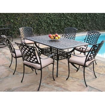 Amazon.com: Kawaii Collection Outdoor Cast Aluminum Patio Furniture ...