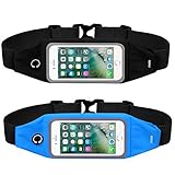 The KEKU Running Belt Waist Pack(5.5 inches) Suitable for 4-6 inch screen mobile phone,waterproof, stylish,Suitable for fittness,urban jogging, marathon, cycling, outdoor travel - Black/blue