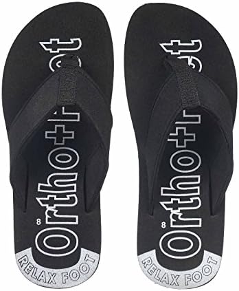 DOT21 Men's Orthopedic Flip-Flops | Color - Black | Leisure & House Flip Flops