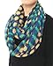 Lina & Lily Pineapple Print Women's Infinity Scarf Lightweight (Navy Blue)