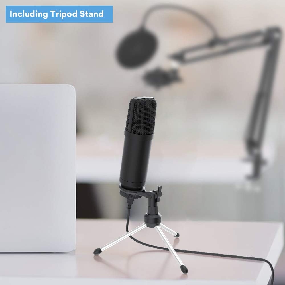 USB Microphone MAONO AU-A04 Plus Cardioid Condenser Podcast Mic 192kHz/24bit Plug and Play, Provide Two Mic Holders for Livestreaming, Voice Over, YouTube, Gaming, ASMR: Computers & Accessories