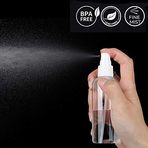 20 Pack Clear Spray Bottle Portable Plastic Refillable Container - for Liquid Alcohol Holding, Hairstyling, Cleaning, Plants, Misting & Skin Care - Plastic Small Spray Bottle Water Mister (20-4)