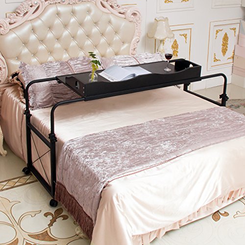 UNICOO - Overbed Table Laptop Cart Computer Table 202 (Black) Office Products, Office & School Supplies, Desk Accessories & Workspace Organizers, Platforms, Stands & Shelves, Notebook Computer Stands