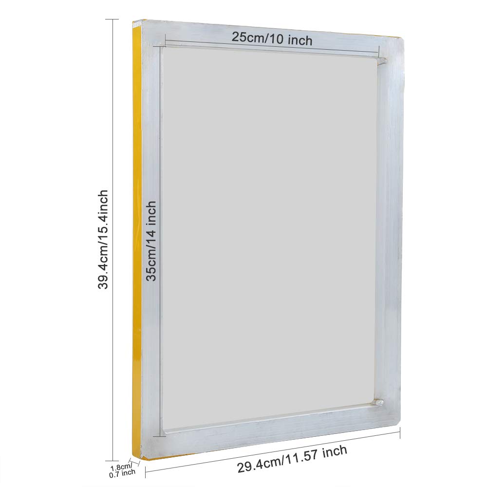 Caydo 2 Piece 10 x 14 Inch Aluminum Silk Screen Printing Frames with 110 White Mesh for Screen Printing