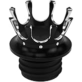 HCmotorku Motorcycle King Crown Gas Cap Vented Fuel Tank Cover Right-hand Thread Aluminum Oil Cap Fit for Harley Dyna Softail