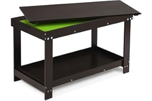 Costzon 2 in 1 Kids Activity Table w/Storage, Patented Building Block Table w/Board for Bricks Crafts Arts Draw, Children Solid Wood Play Table Desk for Preschool Toddler Boy & Girl Gift, Espresso