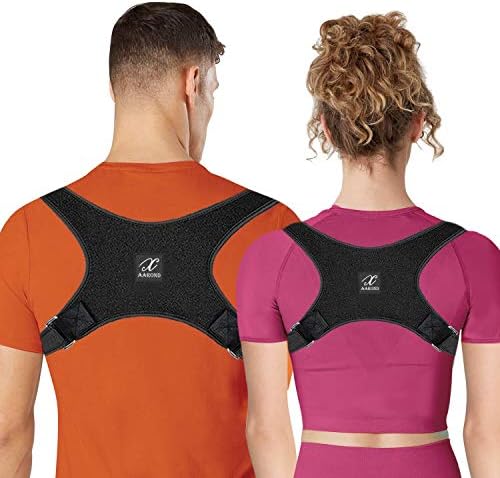 AAROND Posture Corrector for Women & Men|Upper Back Brace for Shoulder and Clavicle Support|Adjustable Back Straightener to Improve Bad Posture and Neck Pain Relief (M(26"-39" Chest))