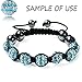 RUBYCA Stripes Czech Crystal Round Disco Ball Clay Beads fit Shamballa Jewelry (20pcs, 10mm, Blue)