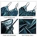 BellisMira Women's Satin Lace Full Slip Chemise Silk Nightgown Sleepwear Acid Blue, M