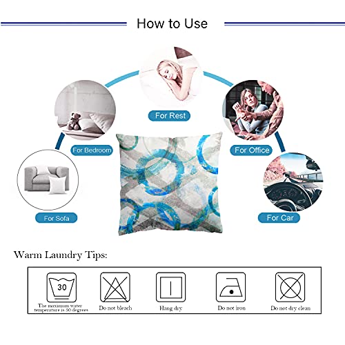 Abstract Throw Pillow Covers, Decorative Throw Pillow Cases for Couch Bed Car, Two Sides Print Geometry Pillowcases, Modern Living Room Decor Cushion Protector, Set of 2, 18\