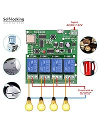 EACHEN WiFi Interruptor de relé inalámbrico monentar auto bloqueo interbloqueo DIY Smart Home Mando a distancia DC 5 32V AC 90 250V Ewelink App compatible con Alexa Echo Funciona con  Home Nest IFTTT SONOFF