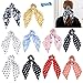 10 Pcs Chiffon Hair Scrunchies Elastic Hair Bands Hair Scarf Floral Hair Ties 2 in 1 Vintage Ponytail Holder Hair Accessories for Women Girls