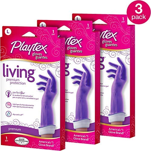 Playtex Gloves Living Premium Protection, Large 1 Pair ( Pack of 3)