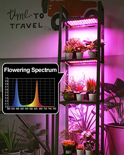 DOMMIA 45W Grow Light With Tripod Stand – Full Spectrum LED Plant Light, 18-73” Adjustable, 6/12/16h Timer
