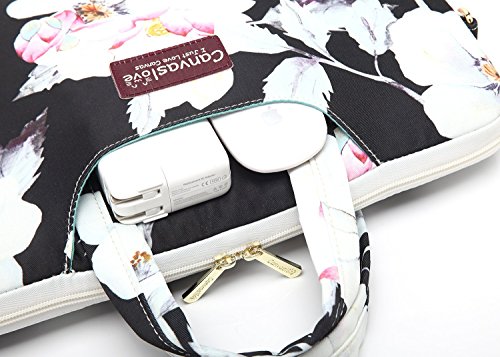 Canvaslove 15 inch Waterproof Laptop Shoulder Messenger Bag Case for 14 Inch 15.6 inch Laptop Macbook Pro 15 Case (Lotus) - Thumbnail 5