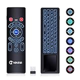 Mini Wireless Keyboard/Air Remote Control/Mouse/Touchpad Colorful Backlit, 2.4GHz Connection for X96 Mini, HK1 Mini,T9 Android 8.1 TV Box,Raspberry pi 3,Pad More Devices. (Black)